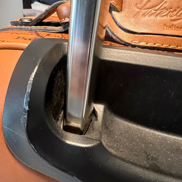 Patricia Nash Vintage Map Print Tan Leather Carryon Vertical Suitcase - Picture 11 of 15